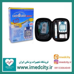 دستگاه تست قند خون ایزی گلوکو با 50 عدد نوار و گارانتی مادام العمر EasyGluco