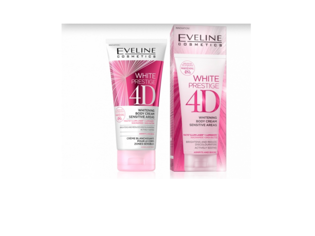 کرم بدن سفید کننده وایت پرستیژ فوردی 4D اولاین eveline white prestige