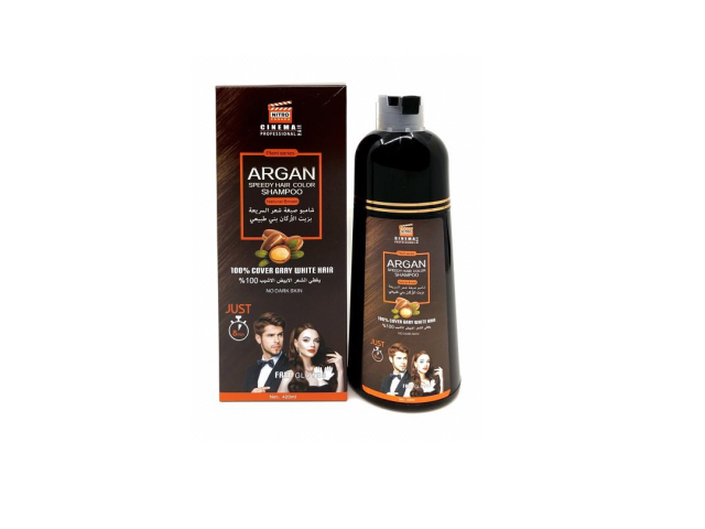شامپو رنگ موی فوری باعصاره روغن آرگان رنگ قهوه ای تیره ومشکی مارک نیترو کانادا حجم 420 میل