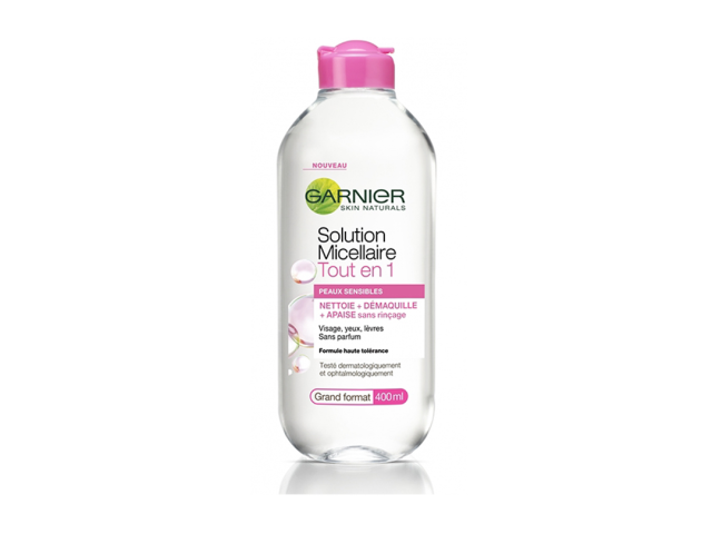 محلول میسلار و پاک کننده آرایش مخصوص پوست های خشک و حساس حجم 400 میل گارنیر  اصل فرانسه