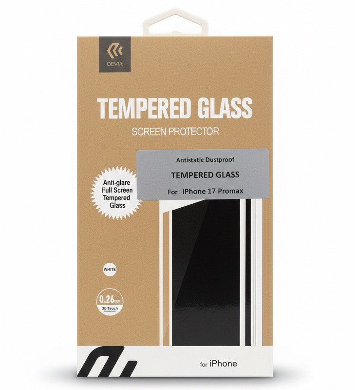 glass Devia for iPhone 17 Promax/محافظ صفحه نمایش ایفون 17 پرومکس شفاف آنتی استاتیک (اعتباری اسنپ)