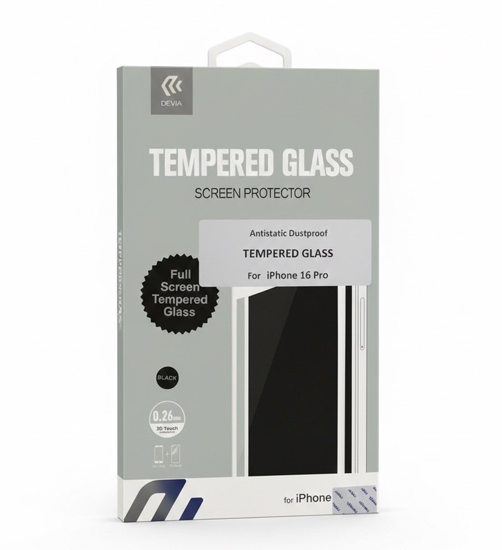 glass Devia for iPhone 16 Pro /محافظ صفحه نمایش ایفون 16پرو  شفاف آنتی استاتیک(اعتباری اسنپ پی)