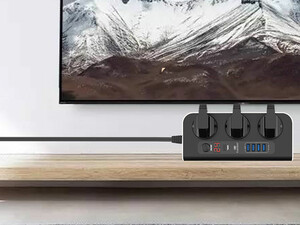 چند راهی و شارژر 3 سوکت و 4 یو اس بی تایمردار ارلدام Earldom ES-SC02 EU Smart Power Strip