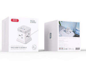فروش چندراهی برق ایکس او Network Extender XO WL20 20W Square Socket 4AC +USB-A+1USB-C PD/QC 2m