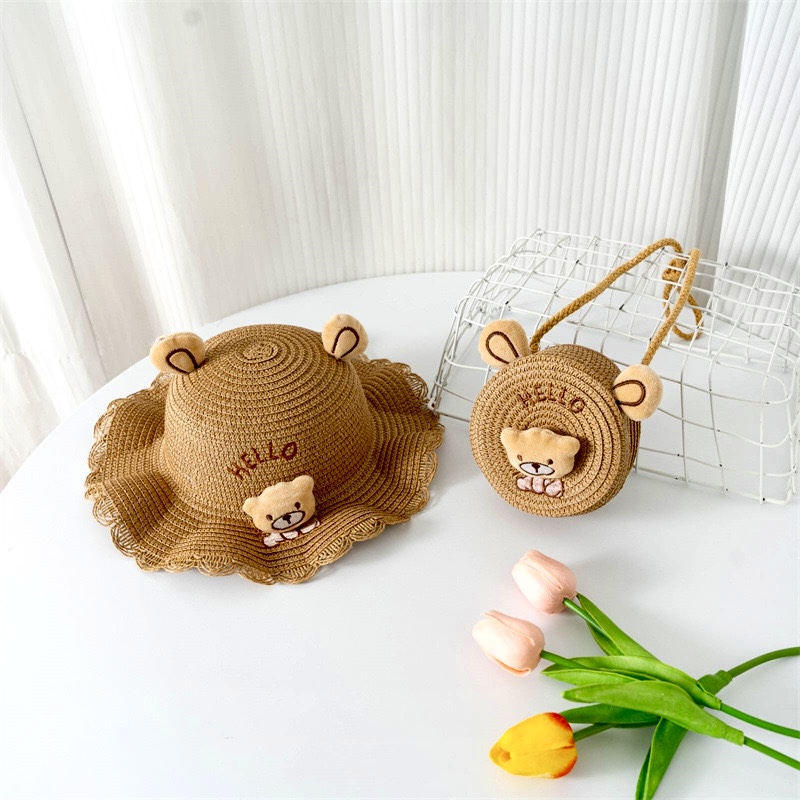 ست کیف و کلاه حصیری وارداتی