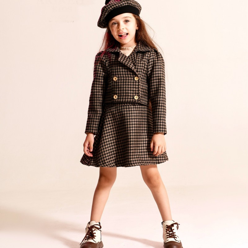 ست کت دامن کلاه دار مجلسی بچگونه