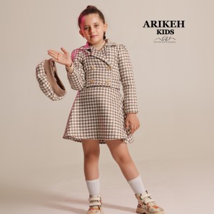 ست کت دامن کلاه دار مجلسی بچگونه