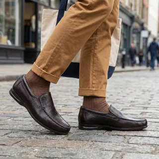 کفش طبی مردانه چرم نادر مدل نام‌آور