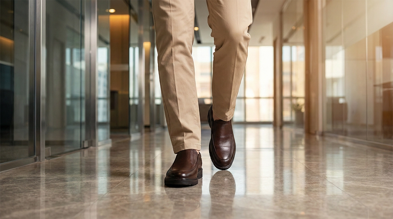 ست کردن کفش روزمره مردانه با شلوار کتان برای محل کار