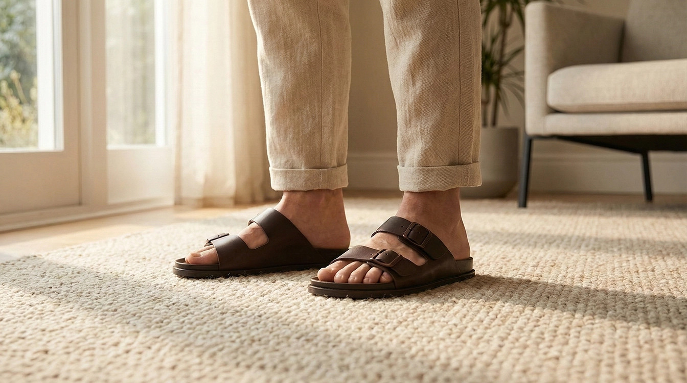 دمپایی روفرشی طبی و چرم  مناسب منزل