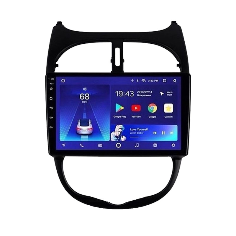 مانیتور اندروید پژو 206 T3L سایز 9 اینچ رم 1 حافظه 16