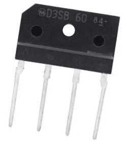 پل دیود تخت شانه ای 600v/4A تایوانی D3SBA60 مارک Shindengen