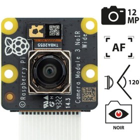 دوربین مخصوص رزبری پای 12 مگا پیکسلی v3-NoIR-Wide