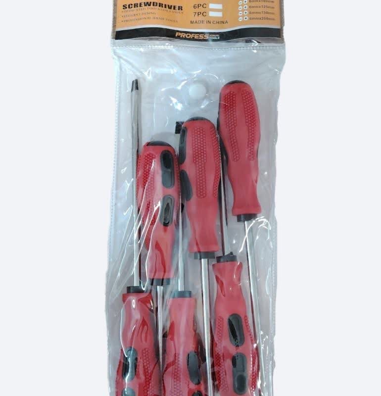 پیچ گوشتی 6 عددی ژله ای ژوبین قرمز سر آهنربایی