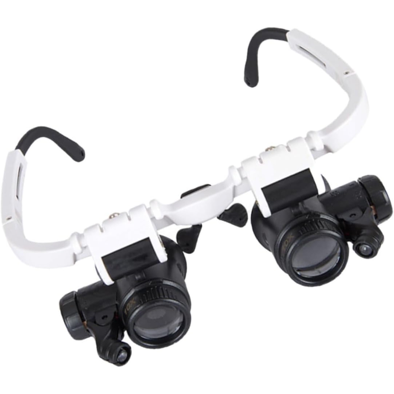 ذره بین عینکی دوچشمی 4 لنز 10X,15X, 20X,25X مدل 9892GJ-3A