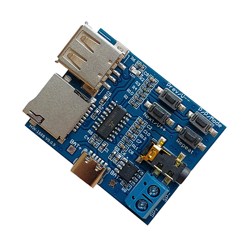 ماژول mp3 player با آمپلی فایر داخلی 2 وات با ورودی Type-C