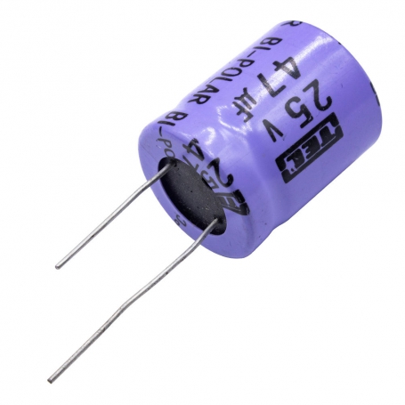 خازن الکترولیتی بدون پلاریته 47UF-25V سایز 27*22