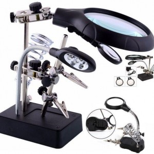 گیره مونتاژ ذره بین دار TE-800 به همراه پایه هویه و LED