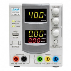 منبع تغذیه دیجیتال 0-40 ولت 5 آمپر آداک  ( ADAK PS-405U2F 40V , 5A + USB)