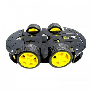 کیت کامل شاسی ربات 4 چرخ به همراه موتور گیربکس دار