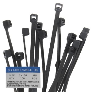 بست کمربندی پلاستیکی مشکی 3x100 mm