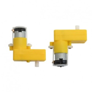 موتور DC گیربکس دار L  شکل  زرد 1:120 یک محوره