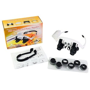 ذره بین عینکی دوچشمی 4 لنز 10X,15X, 20X,25X مدل 9892GJ-3A