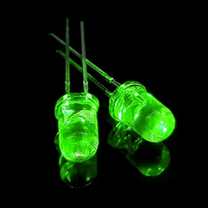 ال ای دی 5mm سبز شیشه ای پایه بلند بسته 1000 عددی