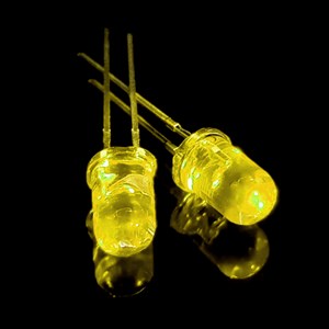 ال ای دی 5mm زرد شیشه ای پایه بلند بسته 1000 عددی