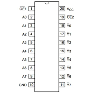 آی سی بافر معکوس 3 حالته اصلی 74HC540N DIP ORIGINAL