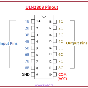 آی سی درایور ترانزیستور دارلینگتون هشت آرایه  ULN2803 DIP ORIGINAL