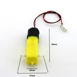 موتور گیربکس پلاستیکی زرد دو محوره همراه با سیم و کانکتور