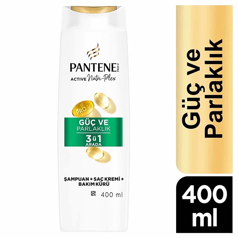 وارداتی - شامپو تقویت کننده مو پنتن مدل Guc Ve Parlaklik 3in1 حجم 400 میلی لیتر