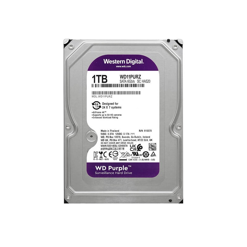 خرید هارددیسک اینترنال وسترن دیجیتال مدل Purple WD10PURZ ظرفیت 1 ترابایت