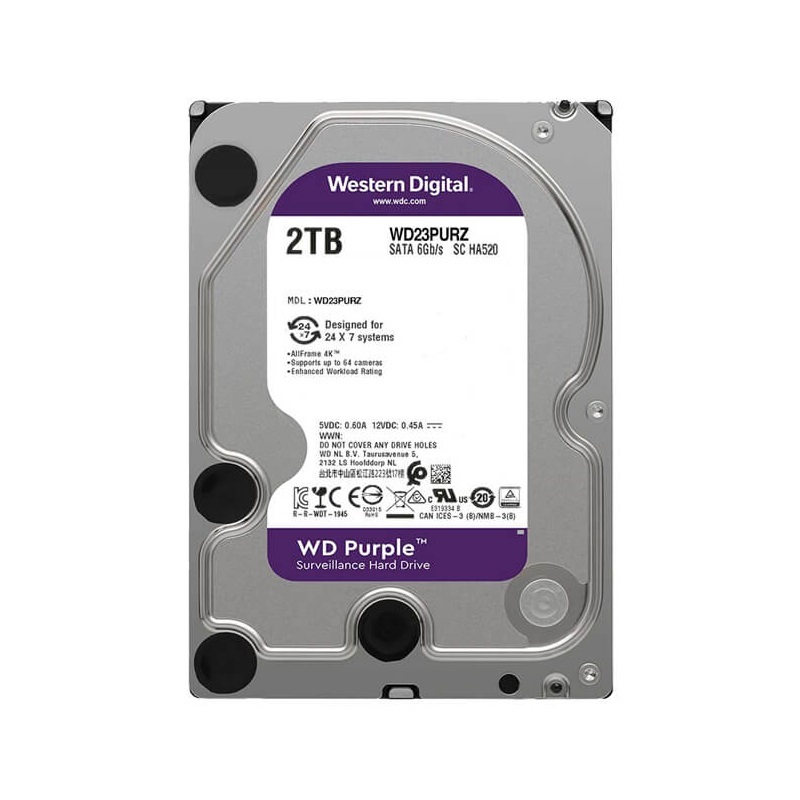 هارددیسک اینترنال وسترن دیجیتال مدل Purple WD20PURZ ظرفیت 2 ترابایت