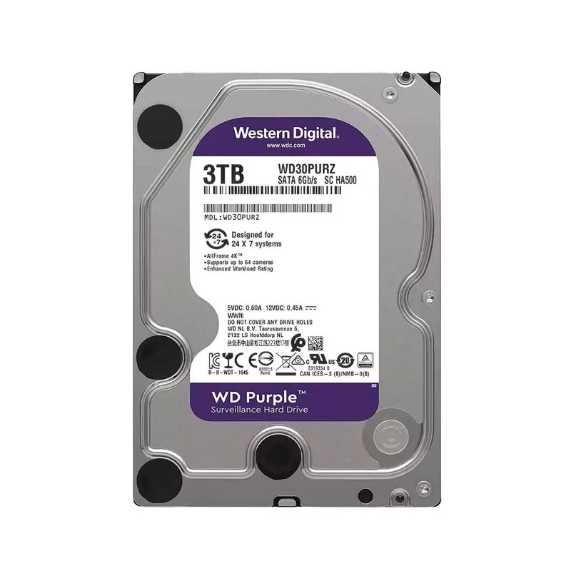 هارددیسک اینترنال وسترن دیجیتال مدل Purple WD30PURZ ظرفیت 3 ترابایت