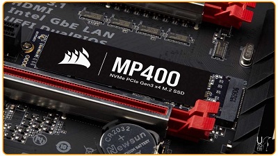 SSD MP400 m.2 NVMe Corsair با 8 ترابایت حافظه ذخیره سازی