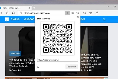ویژگی به اشتراک گذاشتن صفحه با QR Code به مرورگر اج اضافه شد