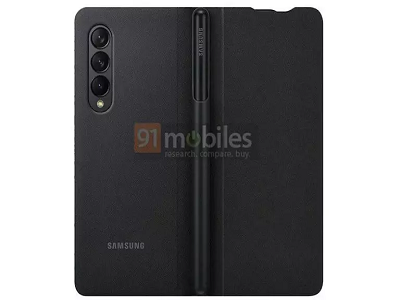 تصاویر رندر قاب گلکسی زد فولد 3 با جایگاه S Pen منتشر شد