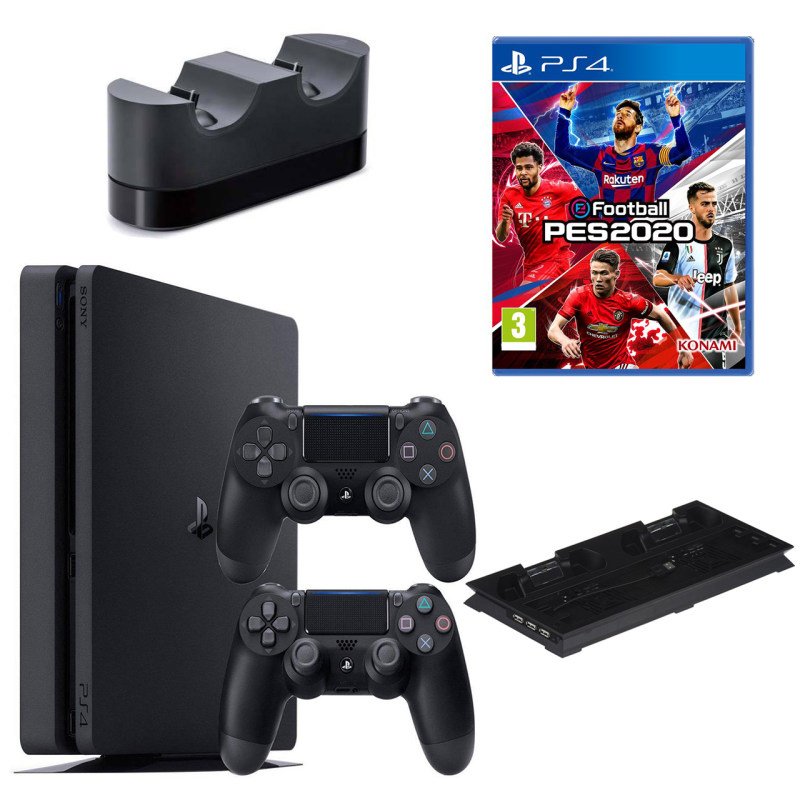 مجموعه کنسول بازی سونی مدل Playstation 4 Slim ظرفیت 1 ترابایت به همراه بازی PES 2020