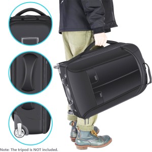 Neewer 2-in-1 Rolling Camera Bag Backpack Suitcase Style Convertible with Double Handle