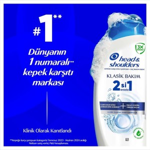 قیمت شامپو و نرم کننده مو هد اند شولدرز مدل Klasik Bakım 2'si 1 حجم 350 میلی لیتر