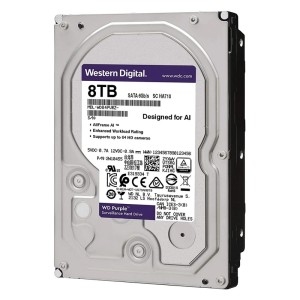 هارددیسک اینترنال وسترن دیجیتال مدل Purple WD84PURZ ظرفیت 8 ترابایت، سرعت چرخش 5700 دور در دقیقه، سایز هد 3.5 اینچی