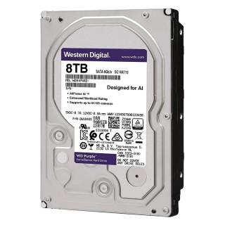 هارددیسک اینترنال وسترن دیجیتال مدل Purple WD84PURZ ظرفیت 8 ترابایت، سرعت چرخش 5700 دور در دقیقه، سایز هد 3.5 اینچی