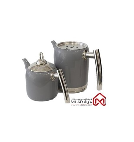 کتری و قوری تمام استیل استوانه ای (مدل 5016) ـ برند نزاز