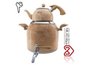 کتری و قوری 5 لیتری  تمام استیل طرح سنگی (مدل 3023) ـ برند نزاز