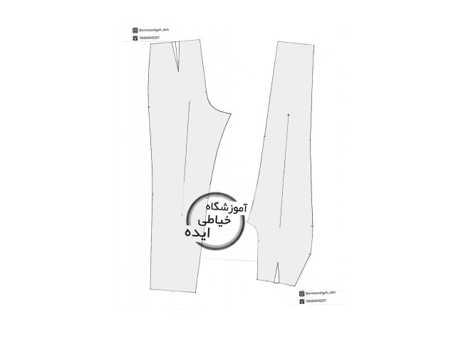 الگو آماده تک سایز شلوار  زنانه( سایز 54 )
