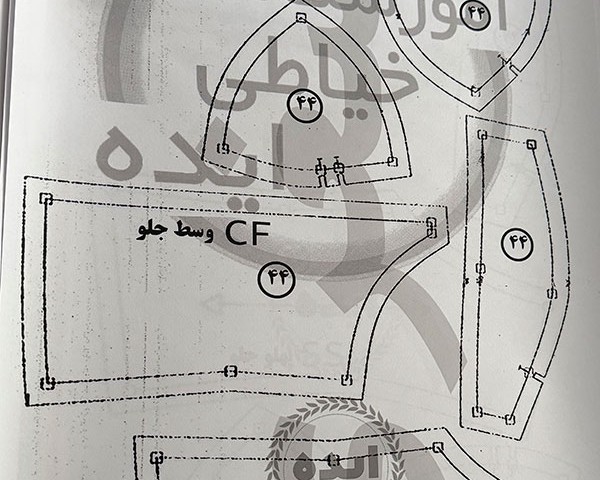 الگوی آماده دکلته سوتینی سایز 42