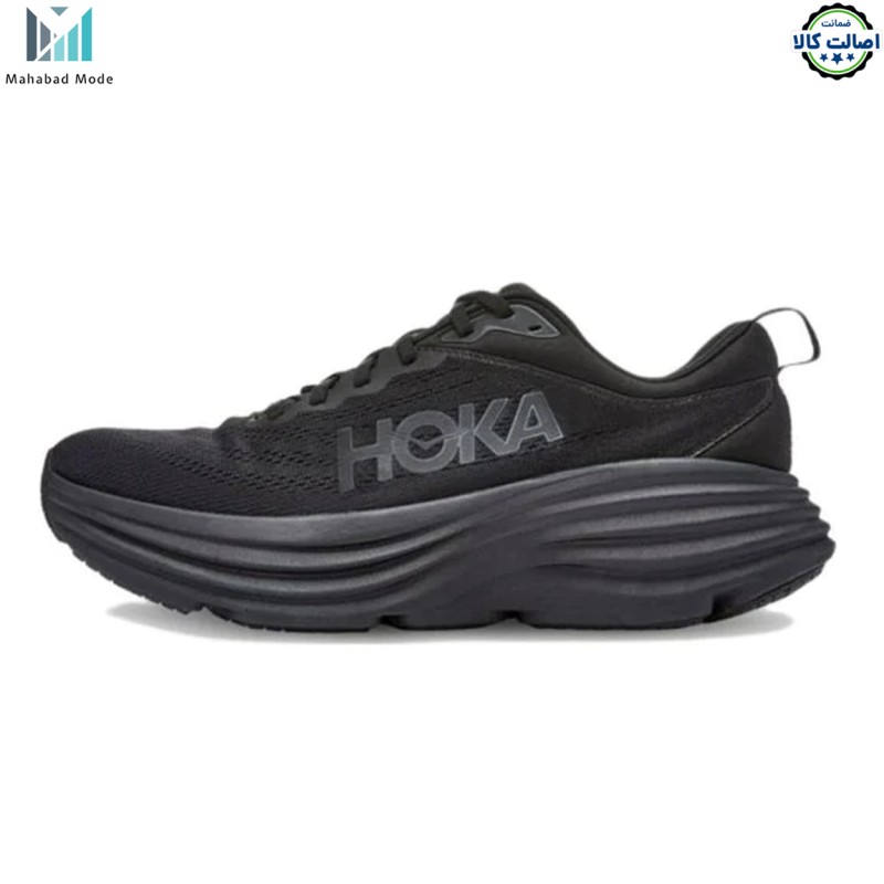 کفش هوکا باندی 8 واید مشکی مدل Hoka Bondi 8 Wide 1127953 BBLC سایز 40
