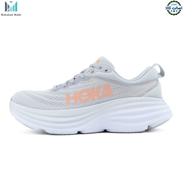 کفش هوکا باندی 8 واید طوسی مدل HOKA Bondi 8 (Wide - D) 1127954 HMLR